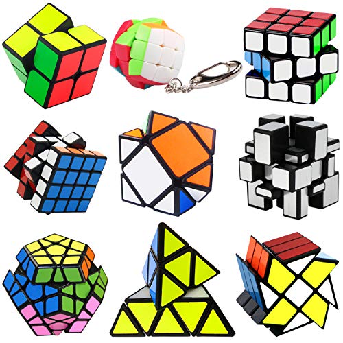 Coolzon 9 Pack Rubix Cube Set, Puzzle Cube Set 2x2 3x3 4x4 Pyraminx Me –  CoolzonToys