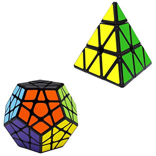 Juego de cubos mágicos, paquete de 9 unidades, Pirámide Piraminx + 2 x 2 +  3 x 3 + 4 x 4 + Megaminx + Espejo + Mini 3 x 3 + Skewb + Fenghuolun