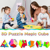 Coolzon Speed Cube Set,Puzzle Cube, 6 Pack Magic Cubes 2x2x2 3x3x3 4x4x4 Pyraminx Megaminx Skewb Smoothly Stickerless Magic Cubes Puzzle Cube Toy for Kids & Adults
